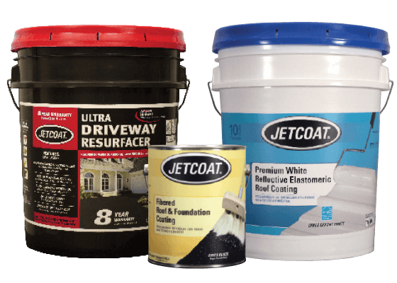 Jetcoat professional grade roof coatings and driveway sealers